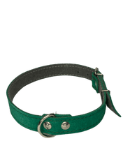 Palkar Obojok z velúrovej kože pre psov 40 cm x 18 mm zelená
