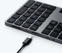 Satechi Rozšírená klávesnica Bluetooth pre Mac OS, tmavosivá