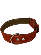 Palkar Obojok z velúrovej kože pre psov 55 cm x 30 mm tmavo-červená
