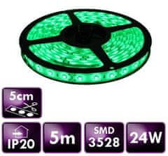 ECOLIGHT LED pásik - SMD 2835 - 5m - 60LED/m - 4,8 W/m - zelený - IP20 - s konektorom