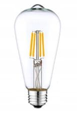 Berge LED žiarovka E27 filament ST64 10W teplá biela