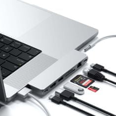 Satechi Pro Hub Max - rozbočovač pre Macbook Pro M1 M2 M3, strieborný