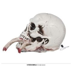 Dekorácia Lebka s krvavou rukou - Halloween