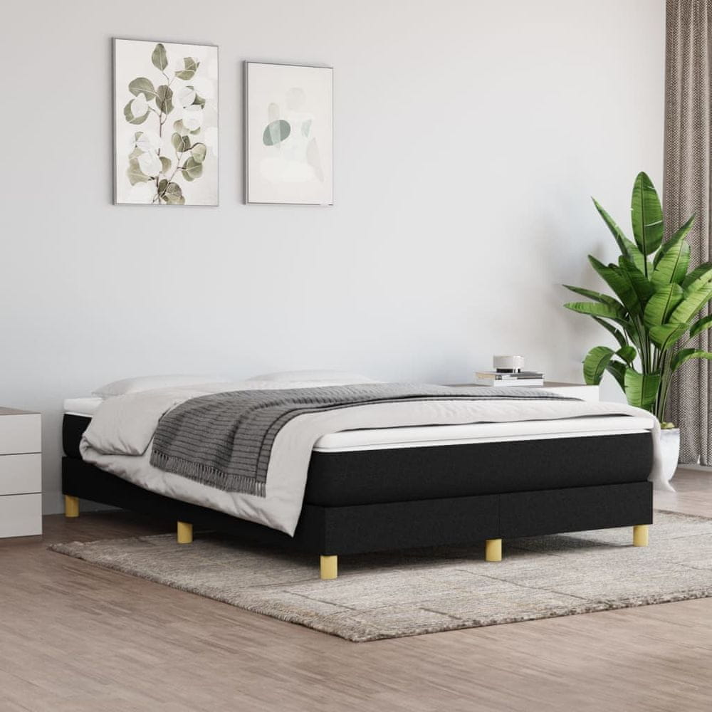 Vidaxl Boxspring posteľ s matracom čierny 140x190 cm látka