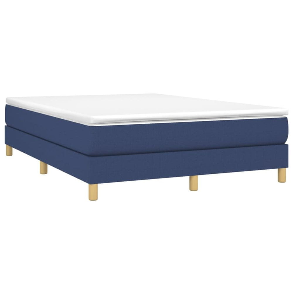 Vidaxl Boxspring posteľ s matracom modrý 140x190 cm látka