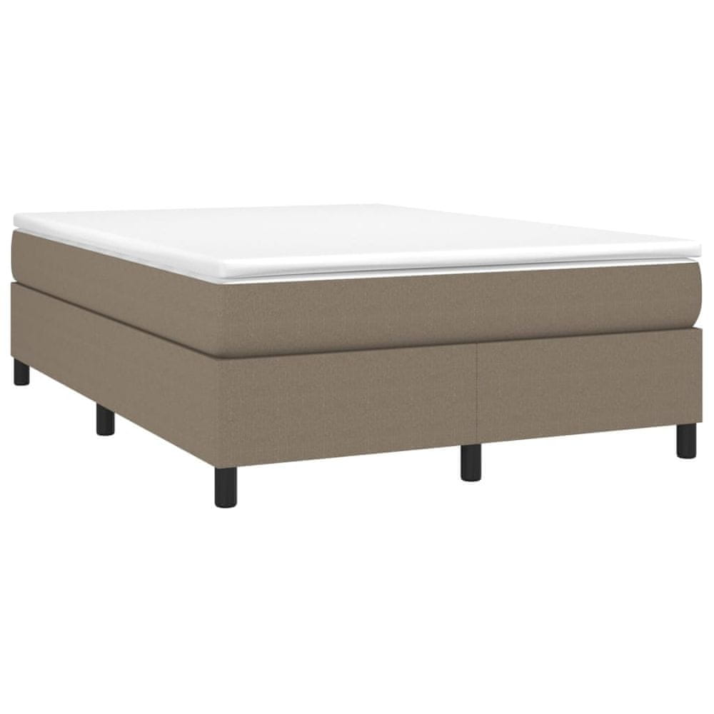 Vidaxl Boxspring posteľ s matracom sivohnedý 140x190 cm látka