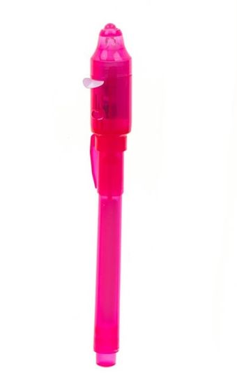 Aga UV pero s neviditeľným inkoustom a UV svetlom Ružové