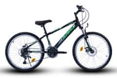 horský bicykel 24" Spirit Sus Full Disc Gentle čierna/zelená 15"