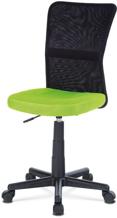 Autronic Kancelárska stolička, zelená mesh, plastový kríž, sieťovina čierna KA-2325 GRN
