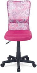 Autronic Kancelárska stolička, ružová mesh, plastový kríž, sieťovina motív KA-2325 PINK