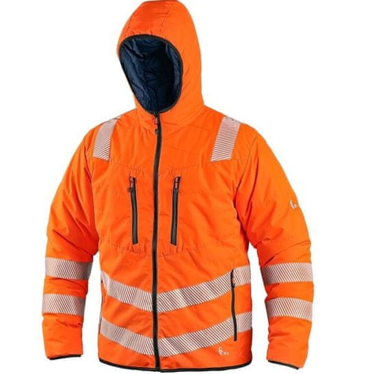CXS Zateplená bunda s dvojitými prsiami oranžová cxs chester veľkosť xxl