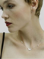 Preciosa Pôvabný strieborný náhrdelník s kubickou zirkóniou a riečnymi perlami Metamorph 5360 00