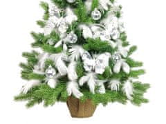 LAALU Sada vianočných ozdôb 21 ks v boxe STRIEBORNÉ ŠŤASTIE na vianočné stromčeky do 100 cm