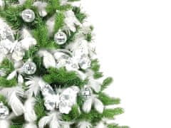 LAALU Sada vianočných ozdôb 21 ks v boxe STRIEBORNÉ ŠŤASTIE na vianočné stromčeky do 100 cm