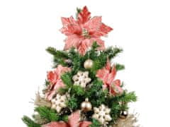 LAALU Ozdobený umelý vianočný stromček POMPÉZNA VLOČKA 60 cm s LED OSVETLENÍM V KVETINÁČI