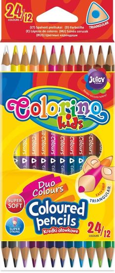 Colorino Pastelky trojhranné obojstranné 24 farieb (12 ks) Kids
