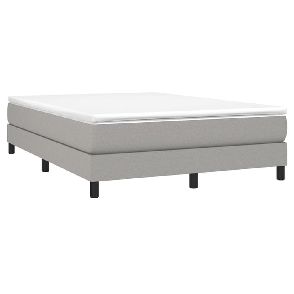 Vidaxl Boxspring posteľ s matracom bledosivý 140x190 cm látka