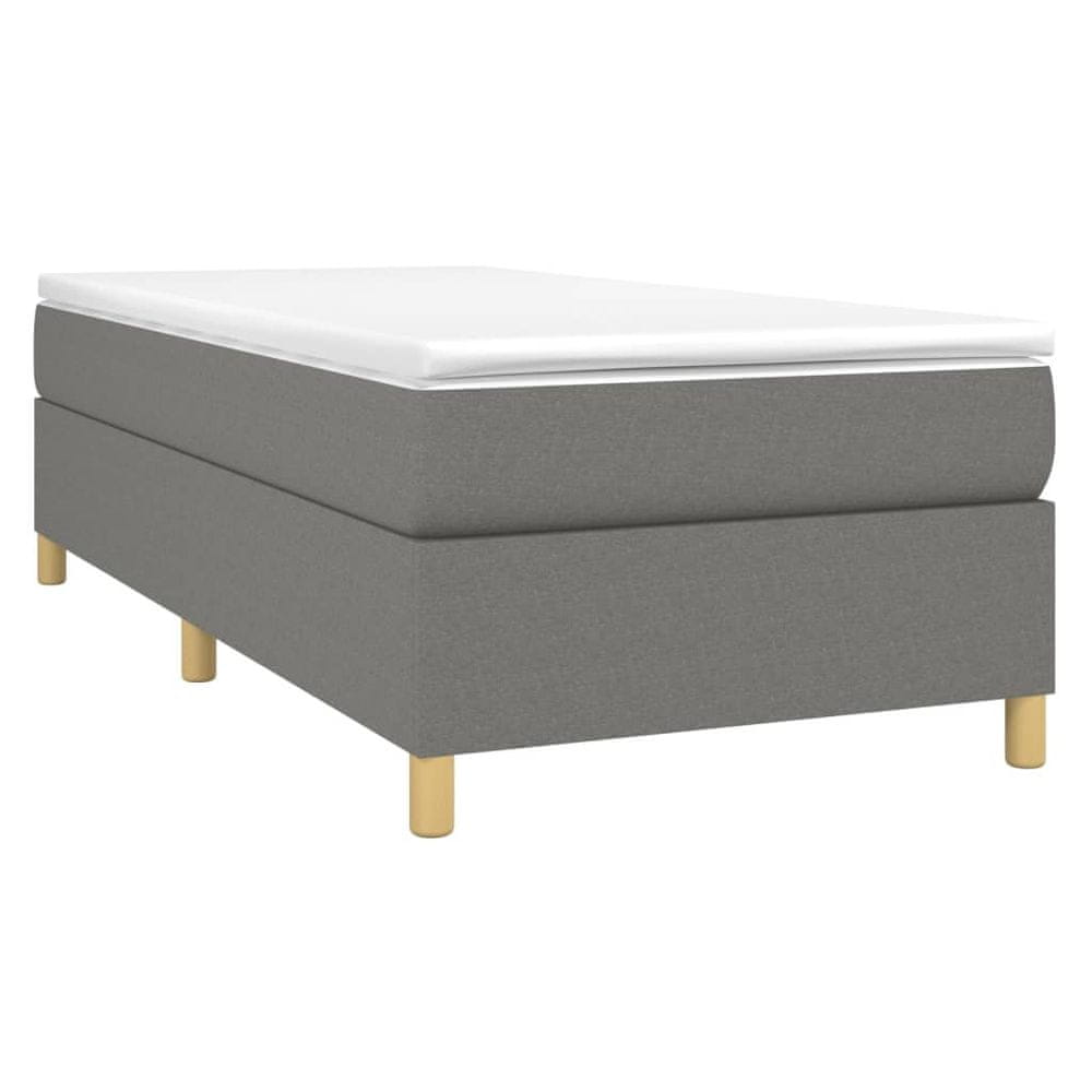 Vidaxl Boxspring posteľ s matracom tmavosivá 100x200 cm látka