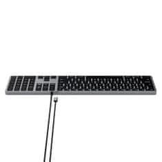 Satechi Slim W3 Káblové klávesnice pre MacBook Pro s podsvietením, tmavosivá