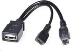 PremiumCord OTG redukčný kábel USB A femaleMicro USB female - Micro USB male