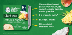 Gerber Organic 100 % rastlinný dezert jablko a ananás s kokosovým mliekom 4 x 90 g