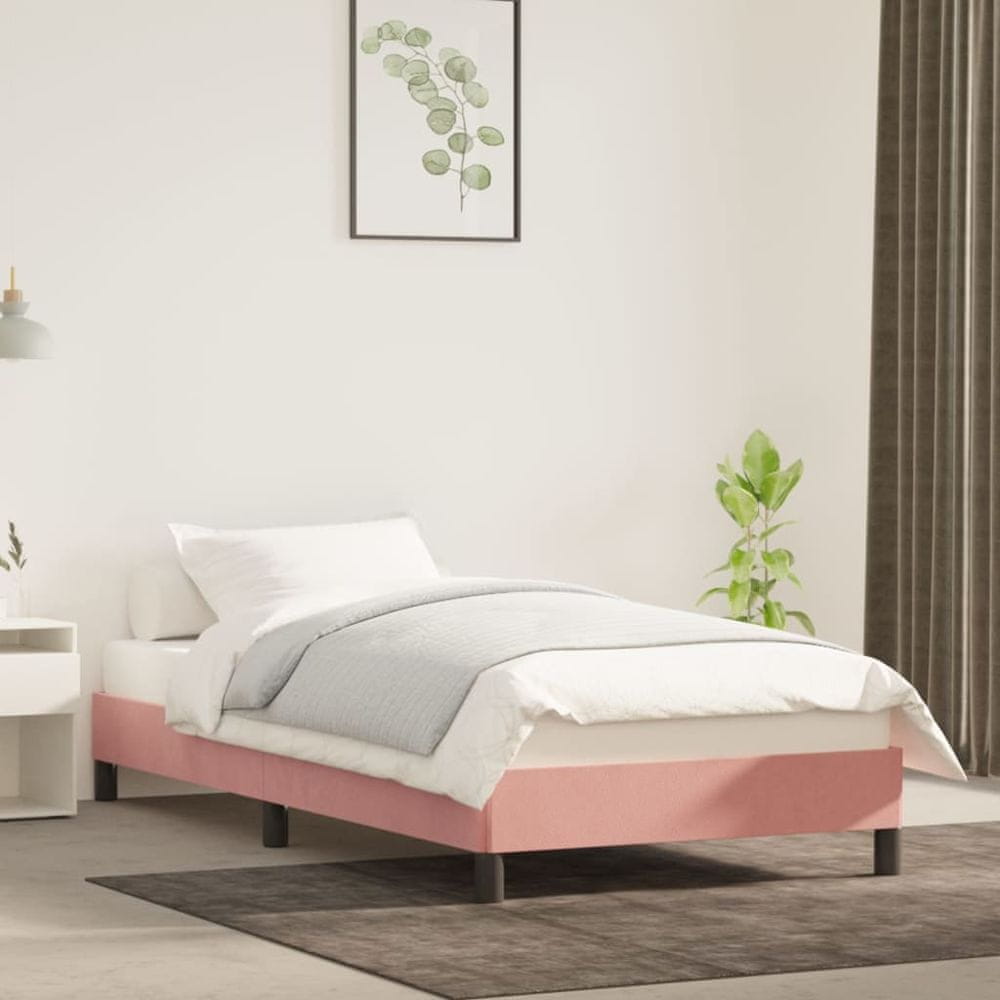 Petromila vidaXL Rám postele ružový 90x200 cm zamat