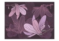 Artgeist Fototapeta - Fialové kvety - kresba II 250x193 vlísová tapeta na stenu