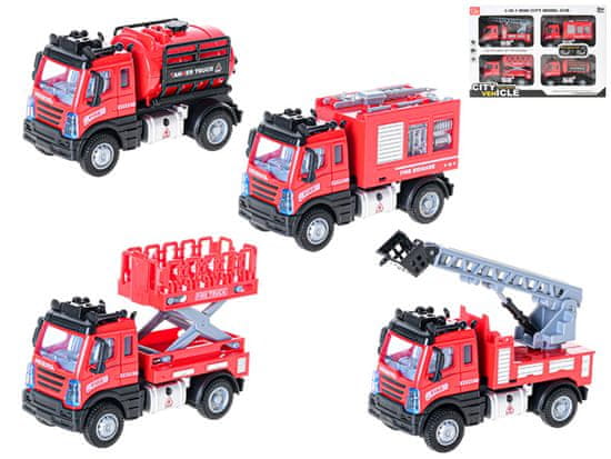 Mikro Trading Sada hasičských autíčok 4 ks 1:64