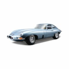 BBurago 1:18 Jaguar E Coupe strieborno-modrá metalíza