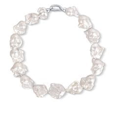 JwL Luxury Pearls Neprehliadnuteľný strieborný náhrdelník z veľkých barokových perál JL0795