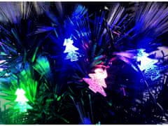 AUR Vnútorná svetelná vianočná reťaz s LED diódami v tvare vianočného stromčeka - rôznofarebná, zelený kábel, 6m, 50 LED