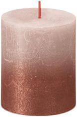 Bolsius Sviečka Bolsius Rustic, valcová, vianočná, Sunset Misty Pink+ Amber, 80/68 mm