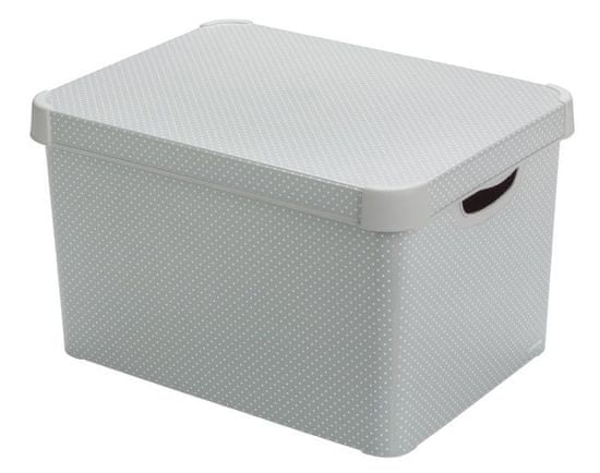 CURVER Box s vekom Curver DECO STOCKHOLM L, Grey/dots, 40x25x30 cm