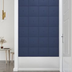 Vidaxl Nástenné panely 12 ks modré 30x30 cm látka 1,08 m²