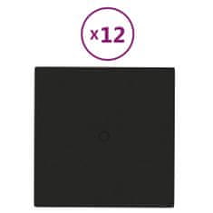 Vidaxl Nástenné panely 12 ks čierne 30x30 cm látka 1,08 m²