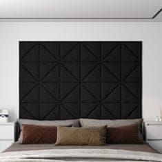 Vidaxl Nástenné panely 12 ks čierne 30x30 cm zamatové 1,08 m²