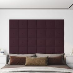 Vidaxl Nástenné panely 12 ks fialové 30x30 cm látka 1,08 m²