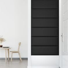 Vidaxl Nástenné panely 12 ks čierne 90x30 cm umelá koža 3,24 m²