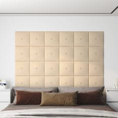 Vidaxl Nástenné panely 12 ks krémové 30x30 cm látka 1,08 m²