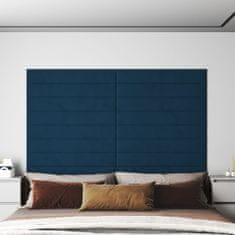 Vidaxl Nástenné panely 12 ks modré 90x15 cm zamatové 1,62 m²