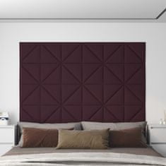 Vidaxl Nástenné panely 12 ks fialové 30x30 cm látka 1,08 m²
