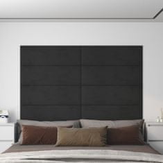 Vidaxl Nástenné panely 12 ks čierne 90x30 cm zamat 3,24 m²