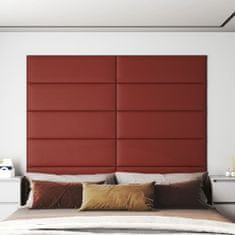 Vidaxl Nástenné panely 12 ks vínovočervené 90x30 cm umelá koža 3,24 m²