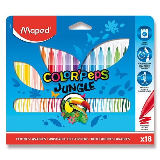 Maped Detské fixky Color'Peps Jungle 18 farieb