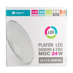 DPM Stropné LED svietidlo DPM Diamond\u0026Star CL17-C-24W-DS, 24W, 1800lm, 3000K