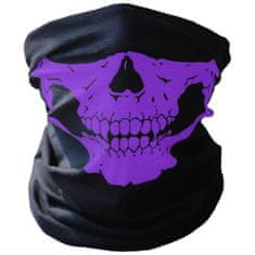 Northix Fialová maska na kostru / šatka / šál | Halloween - Skeleton Mask 