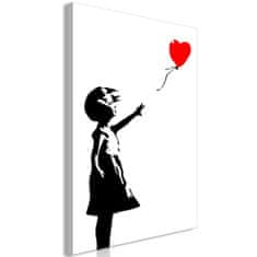Artgeist Obraz - Dievčatko s balónom 60x90 obraz na plátne s dreveným rámom