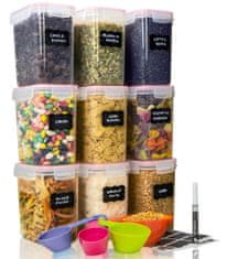 Deco Haus Opakovane použiteľné nádoby na skladovanie potravín so vzduchotesným vekom do kuchyne 9 kusov ružovej farby