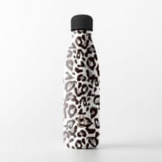 Water Revolution Nerezová Termo fľaša na pitie Fashion Leopard biela Potravinárska nerezová oceľ 18/8, 500 ml