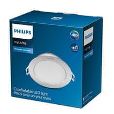 Philips LED Zapustené bodové svietidlo Philips DIAMOND CUT DL251 8718699778057 3,5W 300lm2700K IP20 9,5 cm strieborné